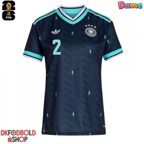 Tyskland Antonio Rudiger #2 Udebanetrøje Dame VM 2026 Kort ærmer